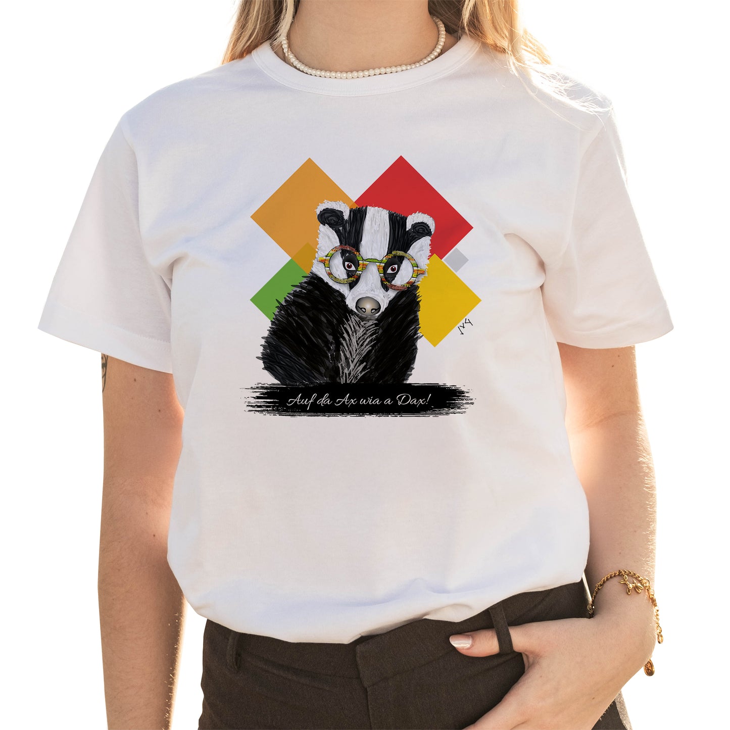 JvG T-Shirt Dachs "Auf da Ax wia a Dax!"