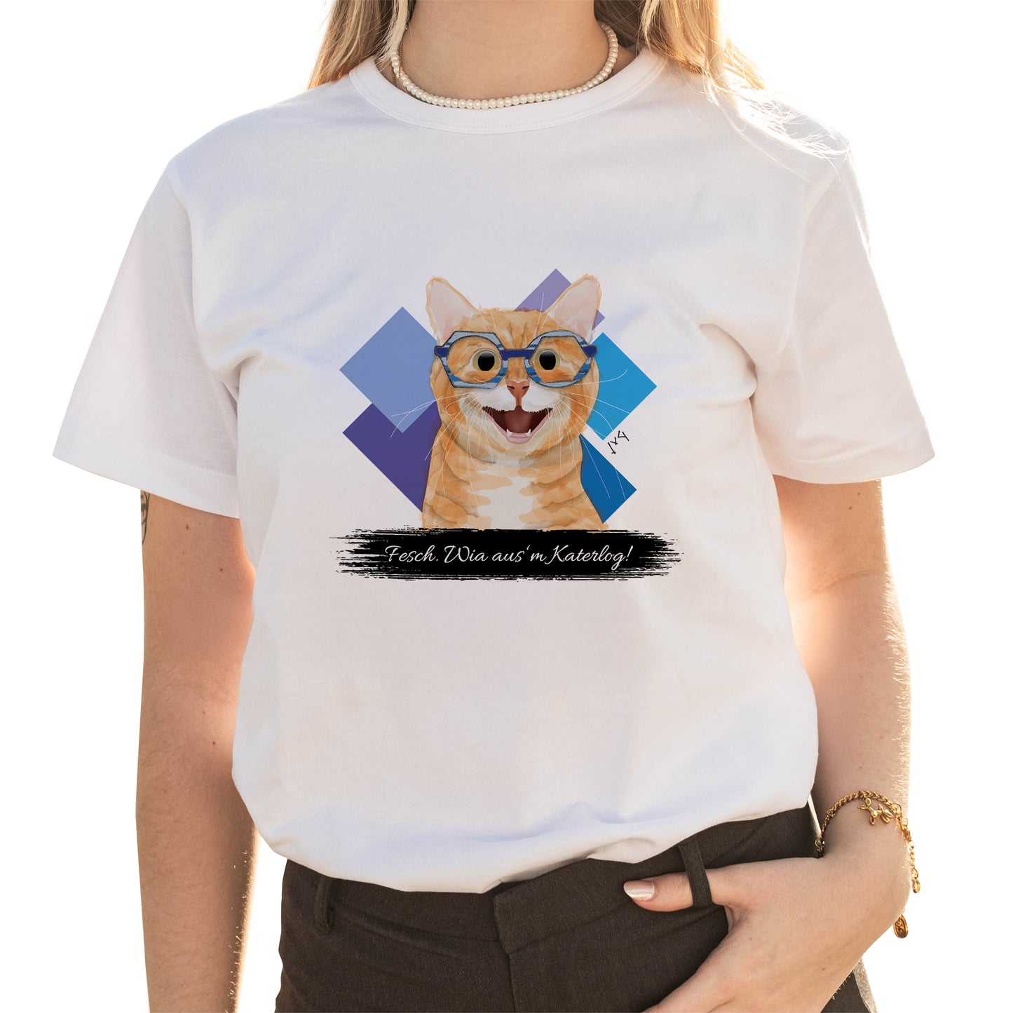 JvG T-Shirt Kater "Fesch. Wia aus´m Katerlog!"