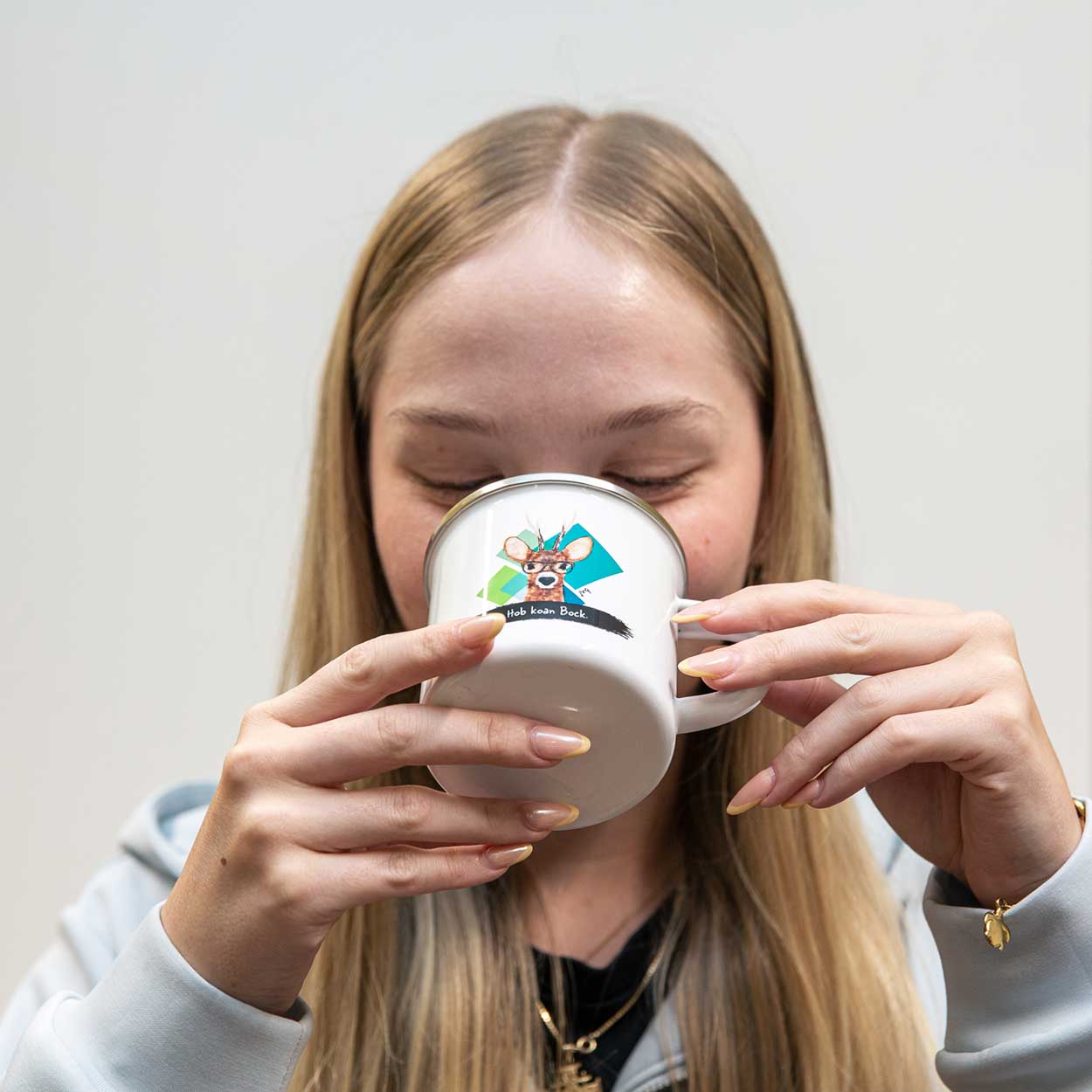 JvG Emaille-Tasse Reh