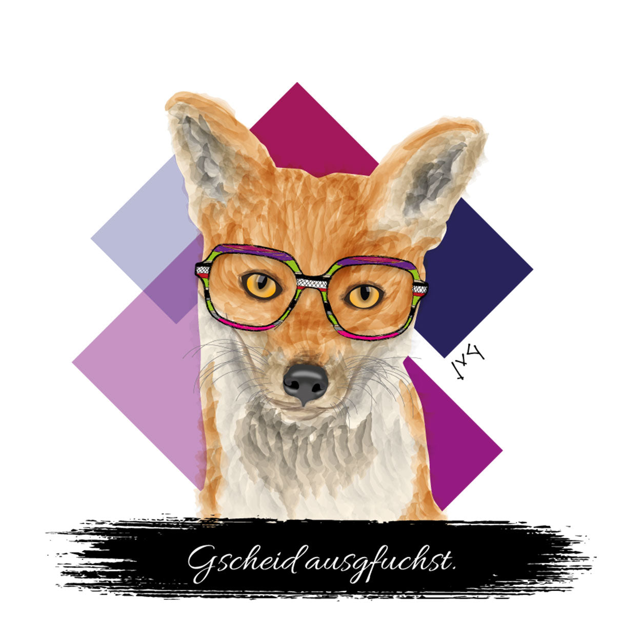 JvG T-Shirt Fuchs "Gscheid ausgfuchst."