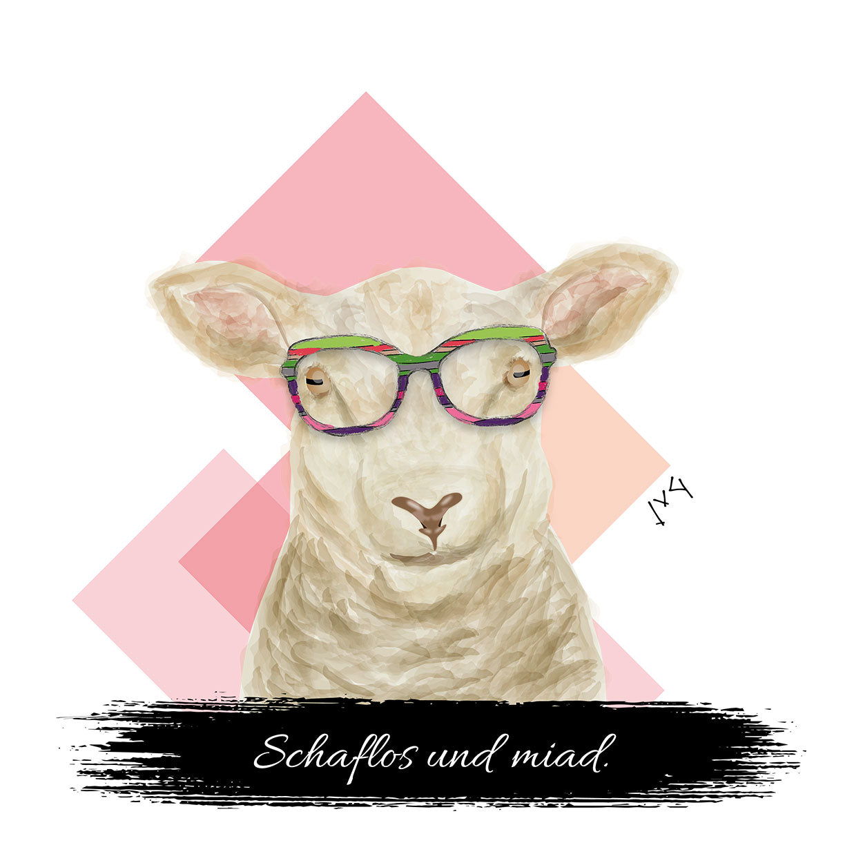 JvG T-Shirt Schaf "Schaflos und miad."