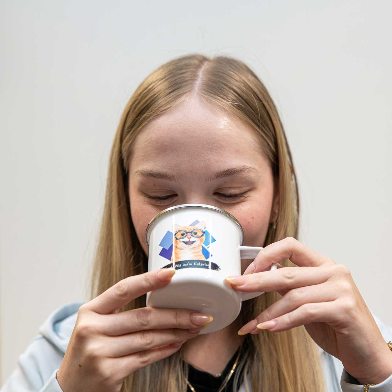 JvG Emaille-Tasse Katze