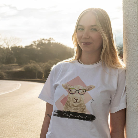 JvG T-Shirt Schaf "Schaflos und miad."