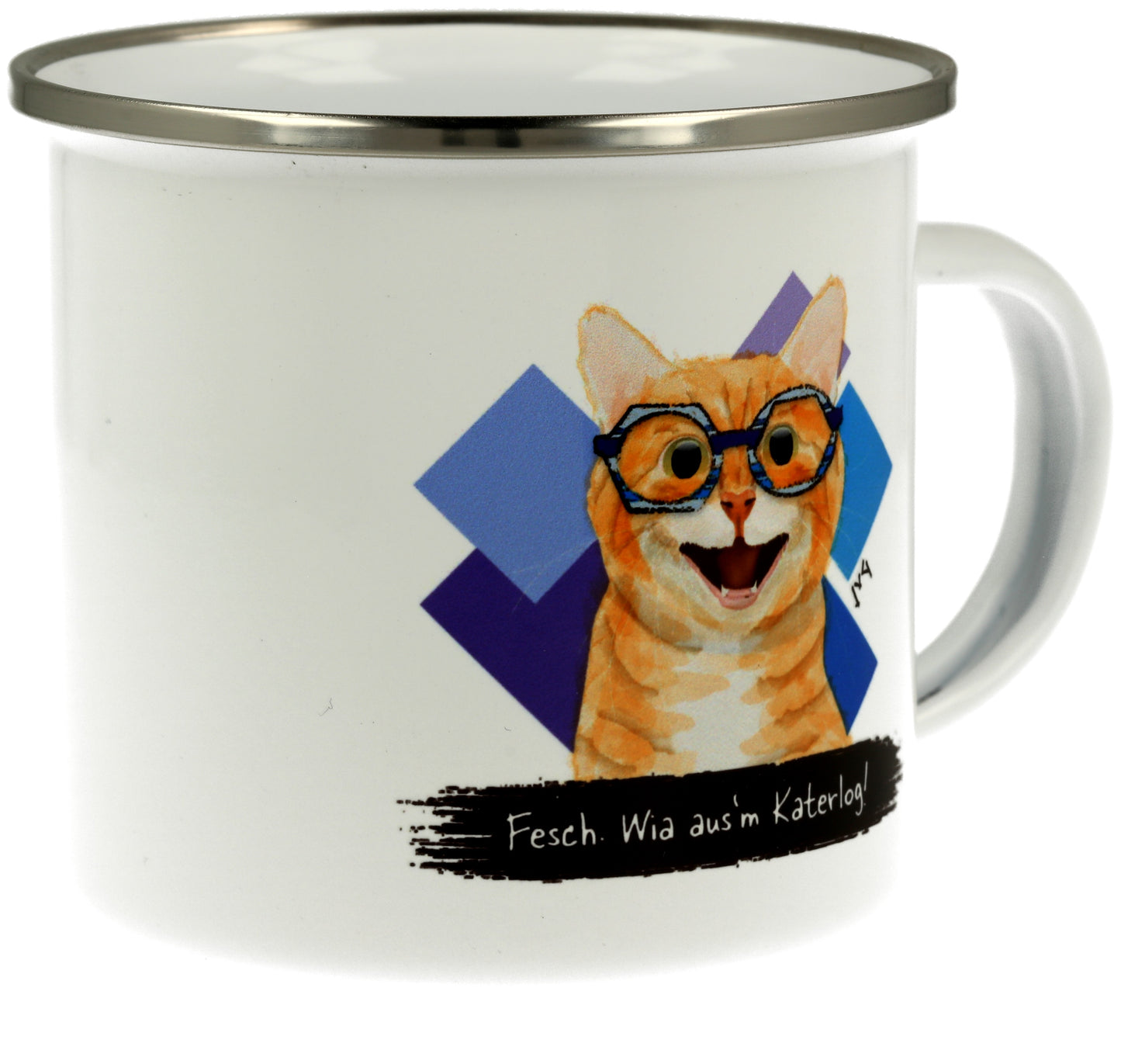 JvG Emaille-Tasse Katze