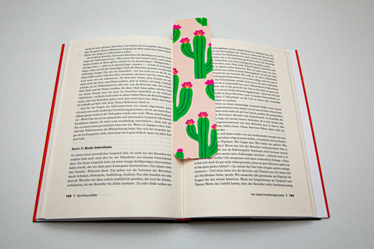 Lesezeichen "Blooming Cactus" -3D gedruckt