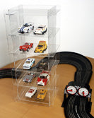 Renngarage Slotcars (10 Stk / Acrylglas - verspiegelte Rückwand)