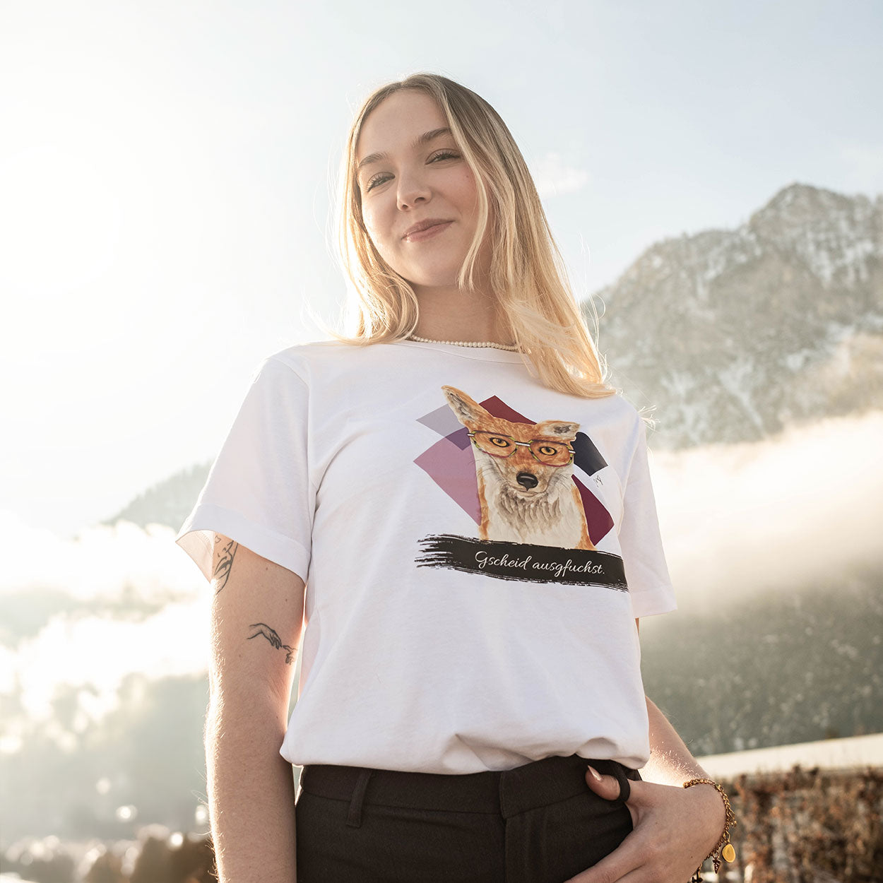 JvG T-Shirt Fuchs "Gscheid ausgfuchst."