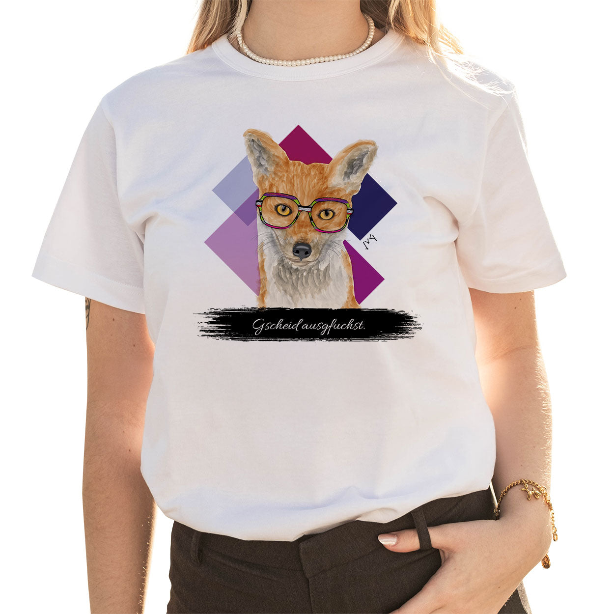 JvG T-Shirt Fuchs "Gscheid ausgfuchst."